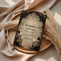 Invitación de cumpleaños con arco de catedral góti