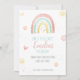 Invitación de cumpleaños con arcoiris