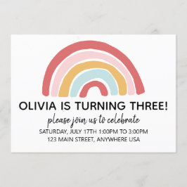 Invitación de cumpleaños con arcoiris