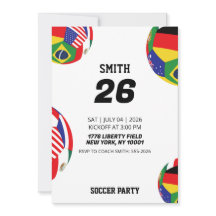 Invitación de cumpleaños con banderas globales de