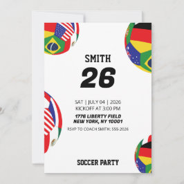 Invitación de cumpleaños con banderas globales de 