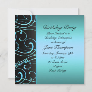 Invitación de cumpleaños con borde lateral de remo