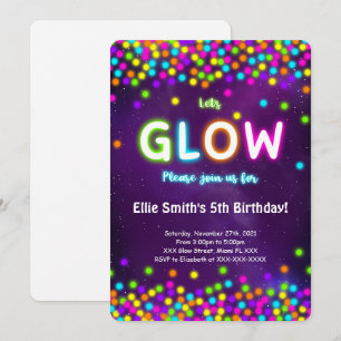 Invitación de cumpleaños con brillo editable