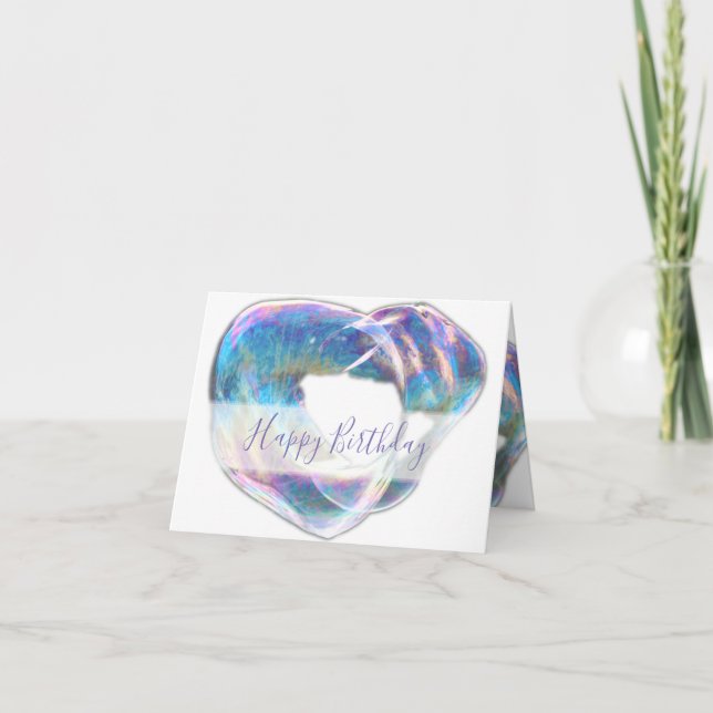 Invitación de cumpleaños con burbujas coloridas (Anverso)