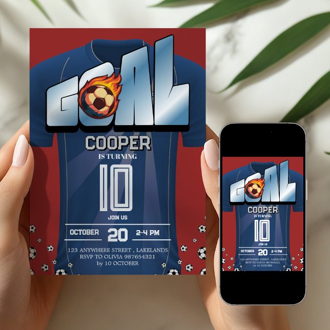 Invitación de cumpleaños con camiseta de fútbol (Subido por el creador)
