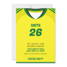 Invitación de cumpleaños con camiseta de fútbol pe
