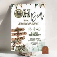 Invitación de cumpleaños con camuflaje de caza de 