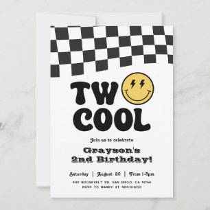 Invitación de cumpleaños con cara sonriente genial
