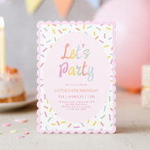 Invitación de cumpleaños con confeti de colores
