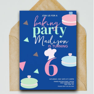 Invitación de cumpleaños con confeti de macarons l