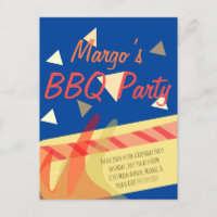 Invitación de cumpleaños con confeti para barbacoa