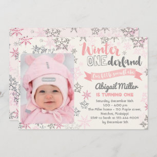 Invitación de cumpleaños con copo de nieve - Onede