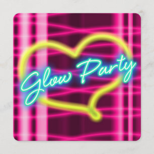 Invitación de cumpleaños con corazón para fiesta N