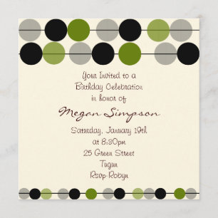 Invitación de cumpleaños con diseño de círculo ver