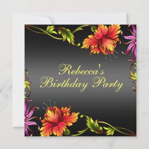Invitación de cumpleaños con diseño de explosión d