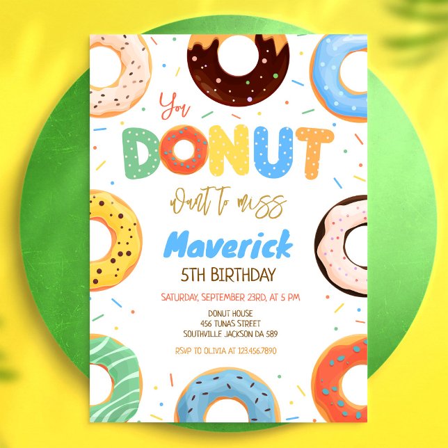 Invitación de cumpleaños con donas (Subido por el creador)