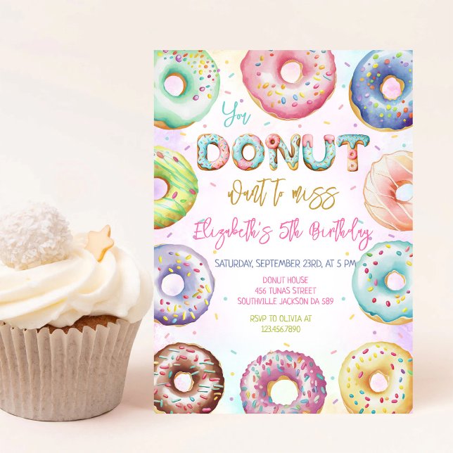 Invitación de cumpleaños con donas (Subido por el creador)