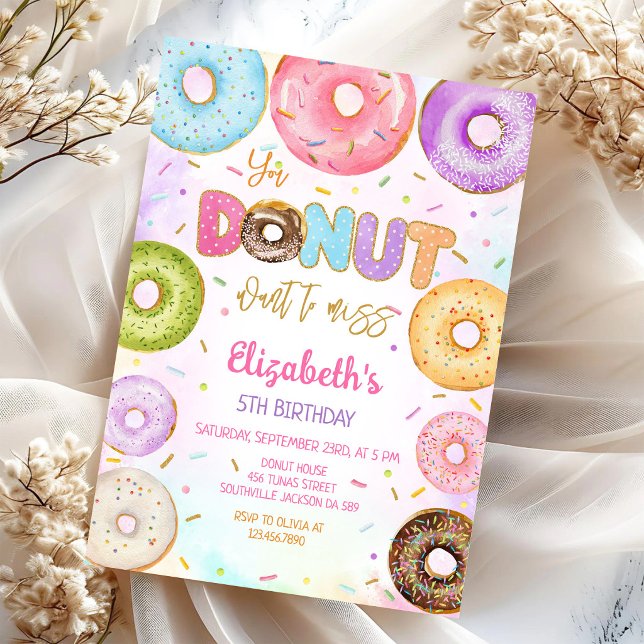 Invitación de cumpleaños con donas (Subido por el creador)
