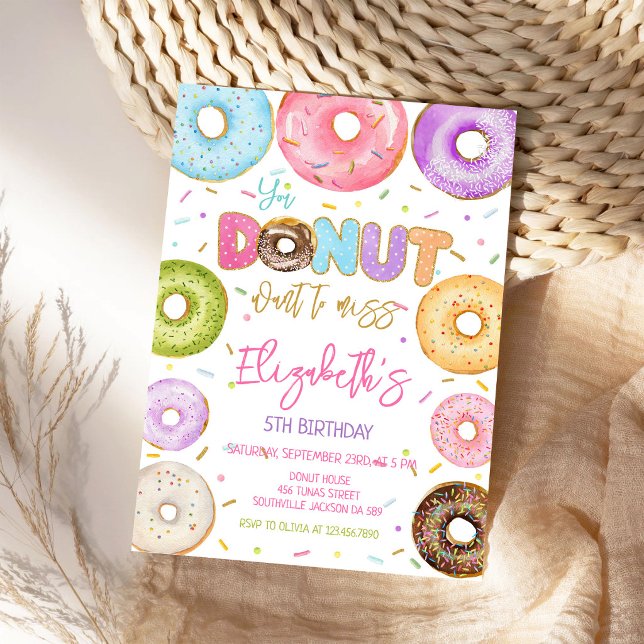 Invitación de cumpleaños con donas (Subido por el creador)