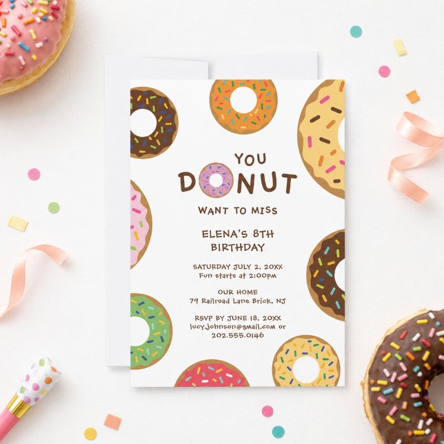 Invitación de cumpleaños con donas (Subido por el creador)