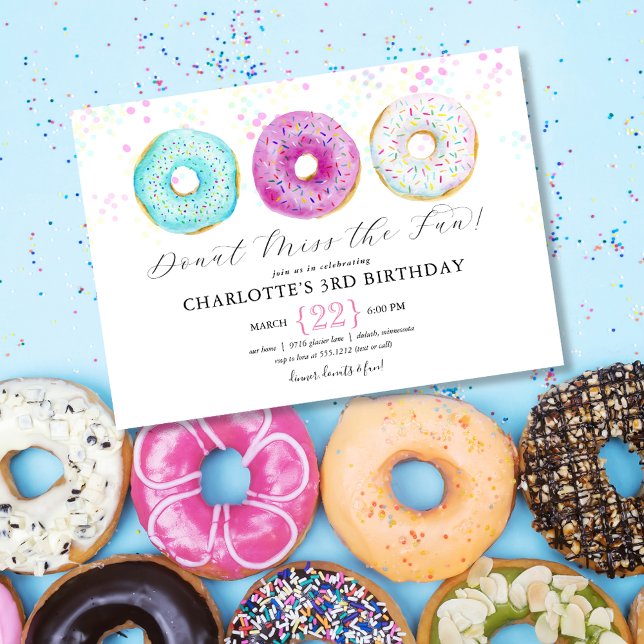 Invitación de cumpleaños con donas (Subido por el creador)