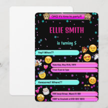 Invitación de cumpleaños con emoji