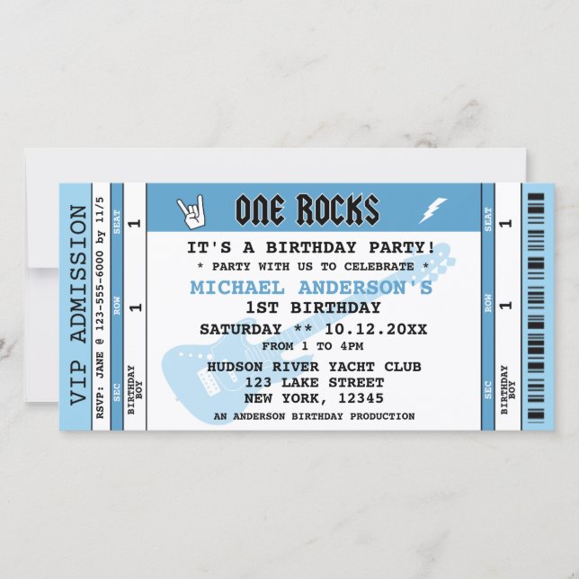 INVITACIÓN DE CUMPLEAÑOS CON ENTRADA DE CONCIERTO  (Anverso)