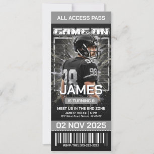 Invitación de cumpleaños con entrada de fútbol edi