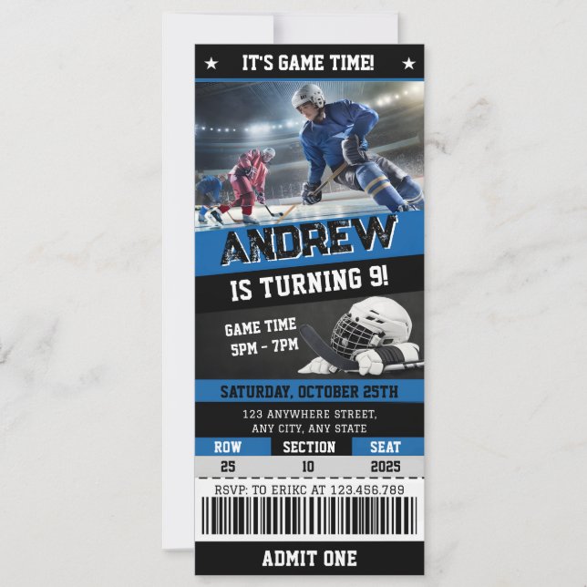 Invitación de cumpleaños con entrada digital perso (Anverso)