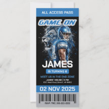 Invitación de cumpleaños con entrada editable para
