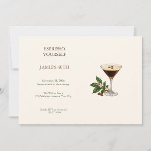 Invitación de cumpleaños con Espresso Martini