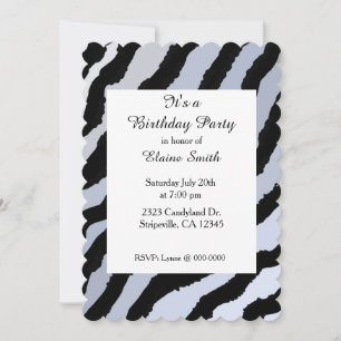 Invitación de cumpleaños con estampado de cebra ne