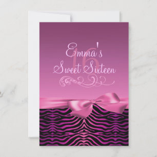 Invitación de cumpleaños con estampado de cebra ro