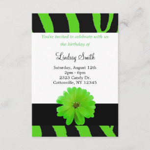 Invitación de cumpleaños con estampado de cebra y