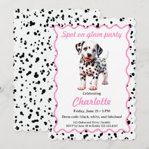 Invitación de cumpleaños con estampado de dálmata 