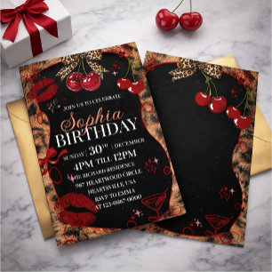 invitación de cumpleaños con estampado de guepardo