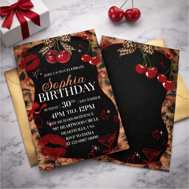 invitación de cumpleaños con estampado de guepardo (Subido por el creador)