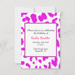 Invitación de cumpleaños con estampado de leopardo