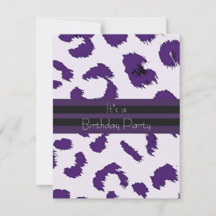 Invitación de cumpleaños con estampado de leopardo