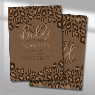 Invitación de cumpleaños con estampado de leopardo