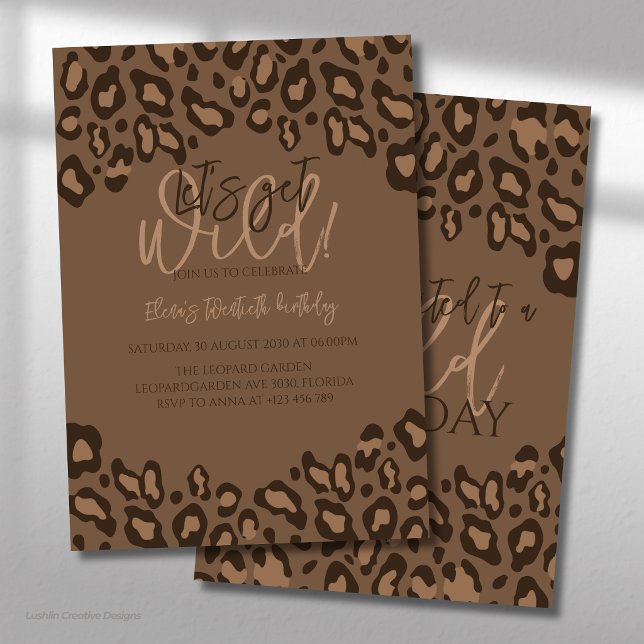 Invitación de cumpleaños con estampado de leopardo (Subido por el creador)
