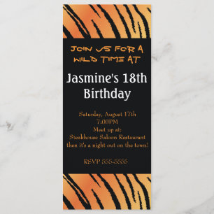 Invitación de Cumpleaños con Estampado de Tigre