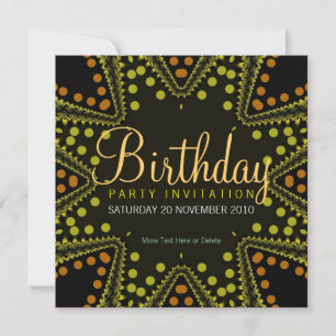 Invitación de cumpleaños con estrellas de puntos t