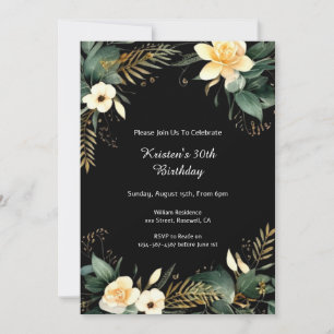 Invitación de cumpleaños con flores de personaliza