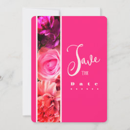 Invitación de cumpleaños con flores fucsia