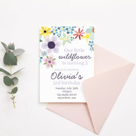 Invitación de cumpleaños con flores silvestres