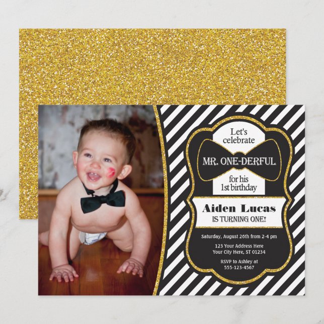 Invitación de cumpleaños con foto (Anverso / Reverso)