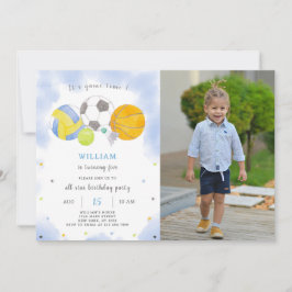 Invitación de cumpleaños con foto a las bolas depo