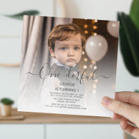 Invitación de cumpleaños con foto adorable