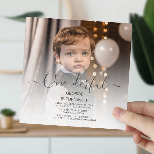 Invitación de cumpleaños con foto adorable